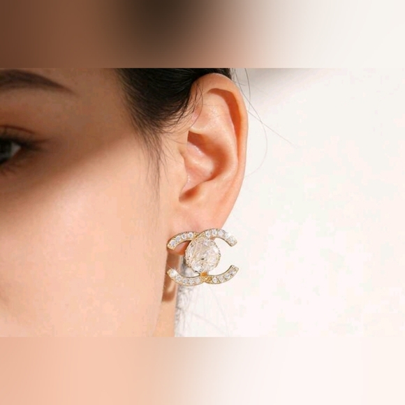 Sparkly CHANEL Style Earrings - Picture 2 of 10